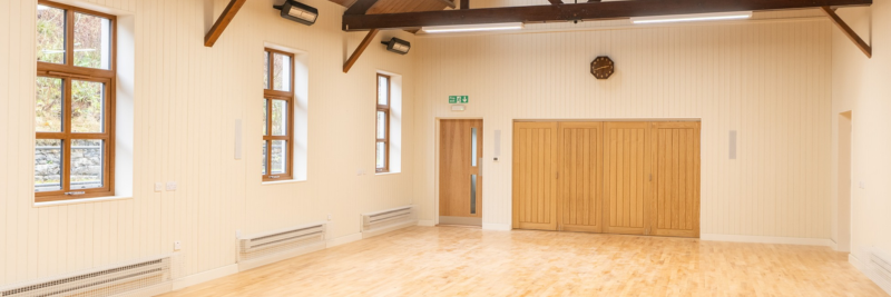 image of inside of a village hall