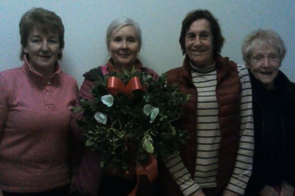 These ladies enjoyed learning how to make a Christmas wreath under the expert guidance of Jennifer Haslam.