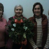 These ladies enjoyed learning how to make a Christmas wreath under the expert guidance of Jennifer Haslam.