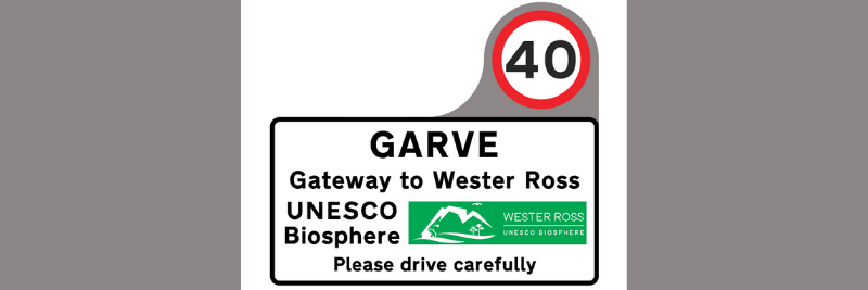 image with words Garve gateway to Wester Ross UNESECO Biosphere