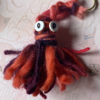woollen craft squid keyring